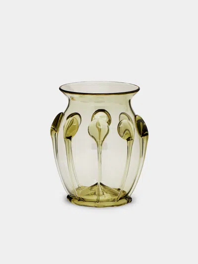 Bollenglass Hand-blown Glass Vase  Abask Luxury Gift In Green