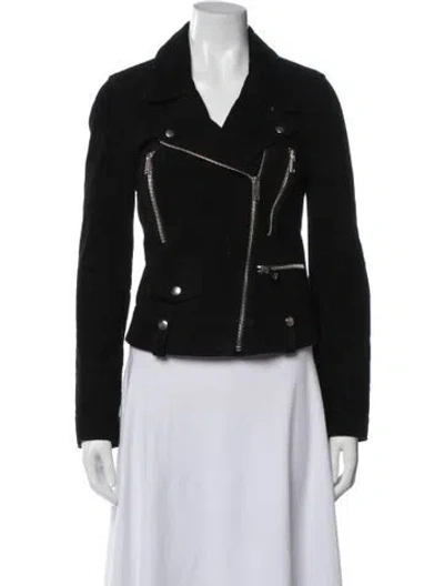 Pre-owned Bolongaro Trevor Leather Biker Jacket In Black