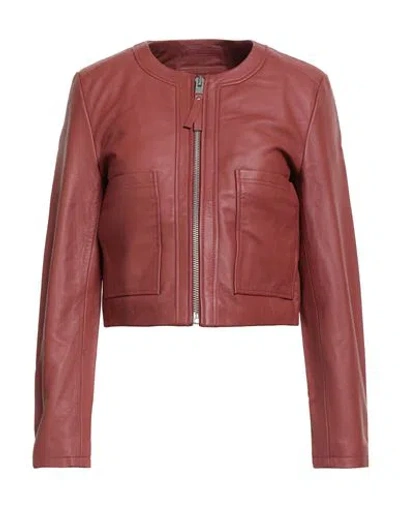 Bolongaro Trevor Woman Jacket Brick Size Xl Sheepskin In Red