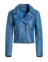 Bolongaro Trevor Woman Jacket Light Blue Size Xl Sheepskin In Blue