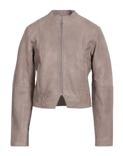 Bolongaro Trevor Woman Jacket Light Brown Size L Sheepskin In Purple