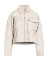 Bolongaro Trevor Woman Jacket Light Grey Size Xl Sheepskin In Neutral