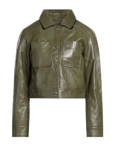 Bolongaro Trevor Woman Jacket Military Green Size Xl Sheepskin