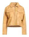 Bolongaro Trevor Woman Jacket Mustard Size M Sheepskin In Brown