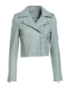 Bolongaro Trevor Woman Jacket Sage Green Size L Sheepskin In Blue