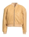Bolongaro Trevor Woman Jacket Yellow Size Xl Sheepskin In Nude