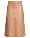 Bolongaro Trevor Woman Midi Skirt Camel Size L Sheepskin In Nude