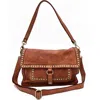 Bolsa Nova Emily Studded Shoulder Bag In Cognac