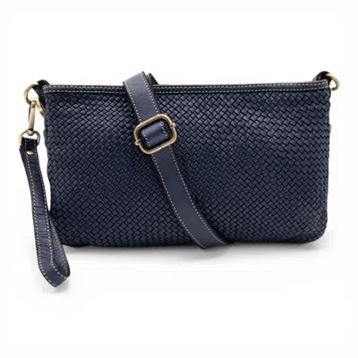 Bolsa Nova Handbags Women's Blue Laura Woven Crossbody In Navy