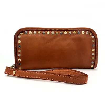 Bolsa Nova Handbags Women's Brown Sofia Zip Around Wallet In Cognac
