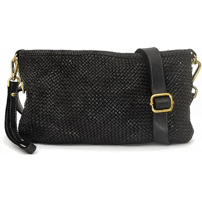 Bolsa Nova Laura Woven Crossbody In Black