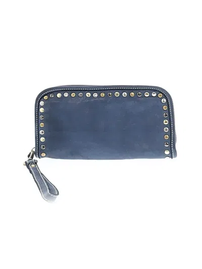 Pre-owned Bolsa Nova Leather Wristlet In Blue