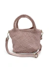 Bolsa Nova Lisa Woven Mini Tote In Dusty Pink