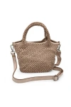 Bolsa Nova Lisa Woven Mini Tote In Light Taupe