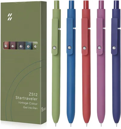 Boltn Gel Pens, 5pcs 0.5mm Quick Dry Black Ink Fine Point Smooth Writing Pens High-end Series Ballpoint Fo In Multi