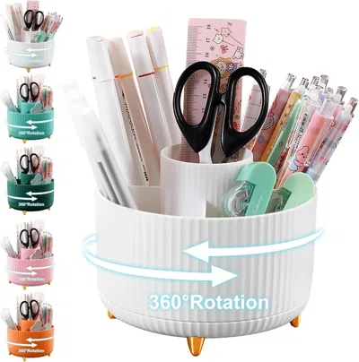 Boltn Pencil Holder For Desk,5 Slots 360°degree Rotating Desk Organizers And Accessories,desktop Storage S