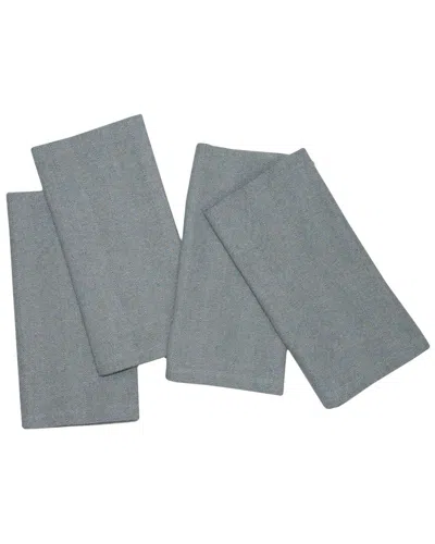 Bombacio Linens Bombacio Chevroni Set Of 4 Grey Napkins
