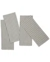 Bombacio Linens Bombacio Columni Set Of 4 Dark Grey Napkins In Grey