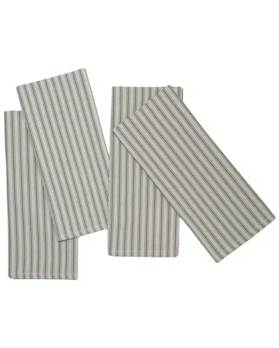 Bombacio Linens Bombacio Columni Set Of 4 Dark Grey Napkins