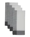 Bombacio Linens Bombacio Intramuri Set Of 4 Grey Napkins In White