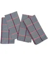Bombacio Linens Bombacio Quadramuri Set Of 4 Herringbone Multi Color Napkins In Navy