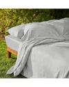 Bombacio Linens Sunrise Cloud Grey Sateen Fitted Sheet In Grey