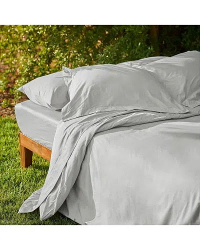 Bombacio Linens Sunrise Cloud Grey Sateen Fitted Sheet