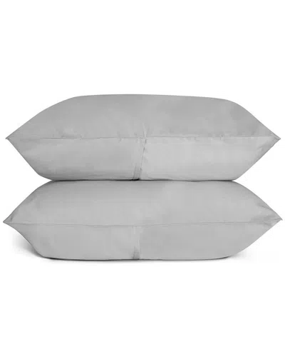 Bombacio Linens Sunrise Cloud Grey Sateen Set Of 2 Pillow Cases In Gray