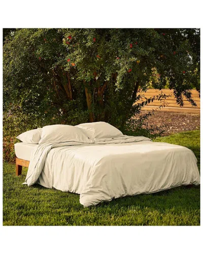 Bombacio Linens Sunrise Ivory Sateen Duvet Cover In White