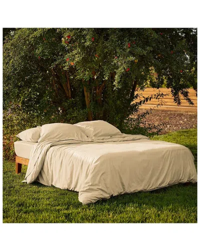 Bombacio Linens Sunrise Sand Sateen Duvet Cover In Brown
