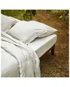 Bombacio Linens Sunset Cloud Grey Brushed Cotton Percale Fitted Sheet In Grey