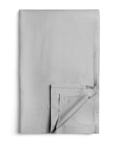 Bombacio Linens Sunset Cloud Grey Brushed Cotton Percale King Flat Sheet In Gray