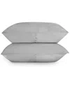 Bombacio Linens Sunset Cloud Grey Brushed Cotton Percale Set Of 2 King Pillow Cases In Grey