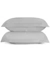 Bombacio Linens Sunset Cloud Grey Brushed Cotton Percale Set Of 2 King Pillow Shams In Grey