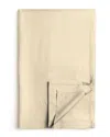 Bombacio Linens Sunset Ivory Brushed Cotton Percale Flat Sheet In Ivory