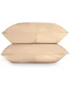 Bombacio Linens Sunset Sand Brushed Cotton Percale Set Of 2 Pillow Cases In Sand