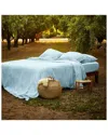 Bombacio Linens Sunset Sky Blue Brushed Cotton Percale Duvet Cover In Blue