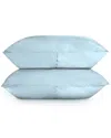 Bombacio Linens Sunset Sky Blue Brushed Cotton Percale Set Of 2 Pillow Cases In Blue