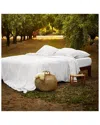 Bombacio Linens Sunset White Brushed Cotton Percale Duvet Cover In White