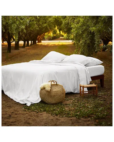 Bombacio Linens Sunset White Brushed Cotton Percale Duvet Cover