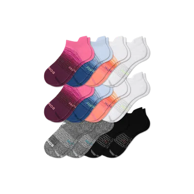 Bombas All-purpose Performance Ankle Sock 12-pack In Neon Peach Mix