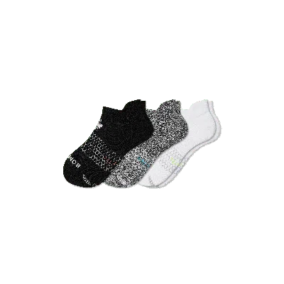 Bombas All-purpose Performance Ankle Sock 3-pack In Black White Charcoal Mix