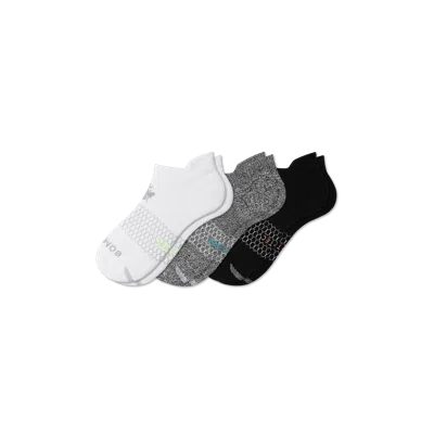 Bombas All-purpose Performance Ankle Sock 3-pack In Black White Charcoal Mix