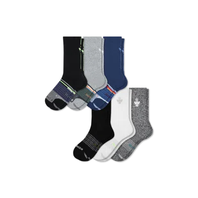 Bombas All-purpose Performance Calf Sock 6-pack In Blue Grey Multi Mix