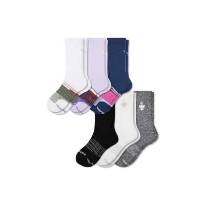 Bombas All-purpose Performance Calf Sock 6-pack In Purple Blue Multi Mix