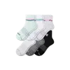 Bombas All-purpose Performance Quarter Sock 6-pack In White Foam Green Mix