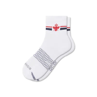 Bombas All-purpose Performance Quarter Socks In White Navy