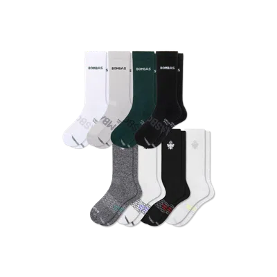 Bombas All Sport Calf Sock 8-pack In Forest Grey Mix