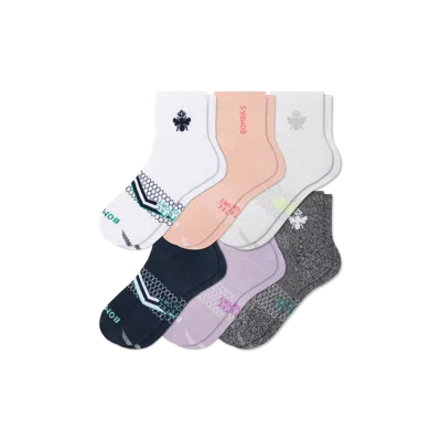 Bombas All Sport Quarter Sock 6-pack In Orchid Pink Mix