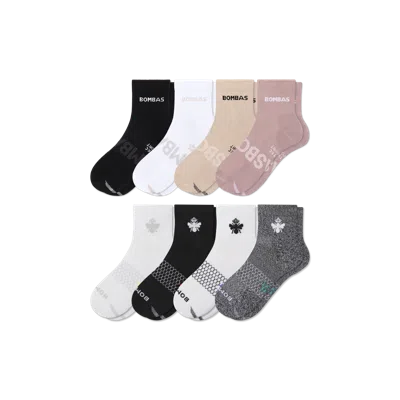 Bombas All Sport Quarter Sock 8-pack In Dusty Mauve Mix